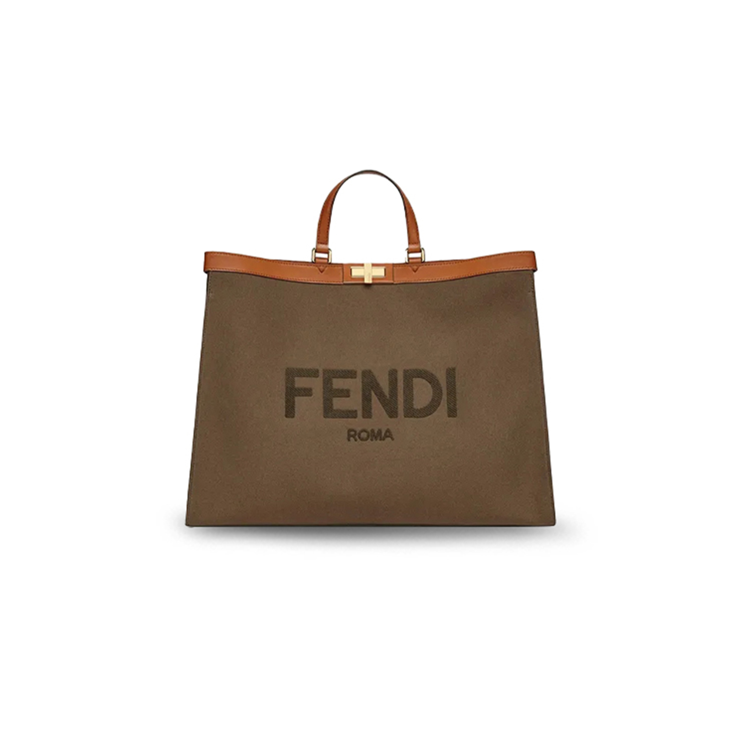 FENDI CANVAS VITELLO KING LOGO EMBROIDERED LARGE PEEKABOO X-TOTE 8BH375ABVVF1891 (46*35.5*15.5cm)